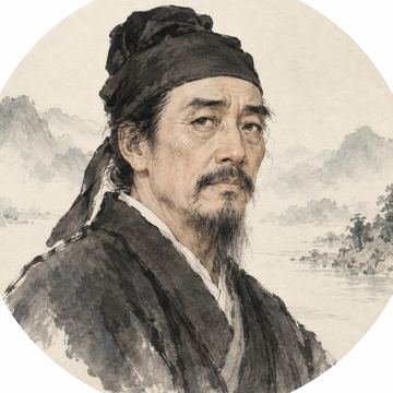 Ink portrait of Du Fu