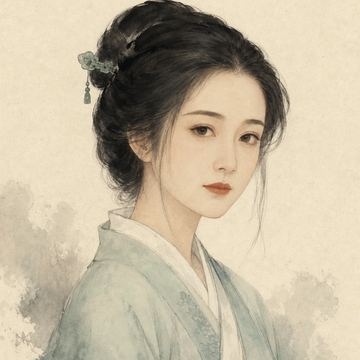 Ink portrait of Li Qingzhao