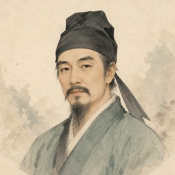 Ink portrait of Wang Wei