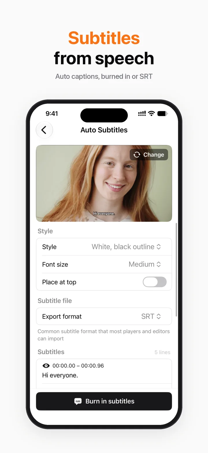 Breezecut:Auto subtitles